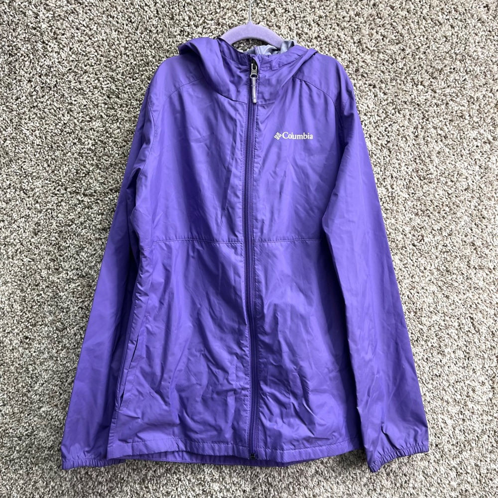 Columbia Jacket Girls L (14/16) Switchback II Purple Hooded Full Zip Windbreaker